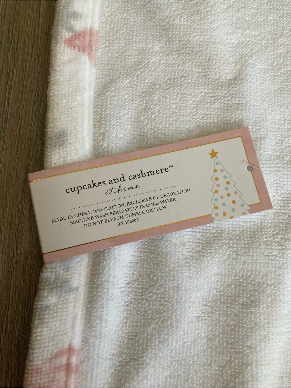 cupcakes & cashmere Holiday Tree Bath Towel - Pink, Sage & Teal